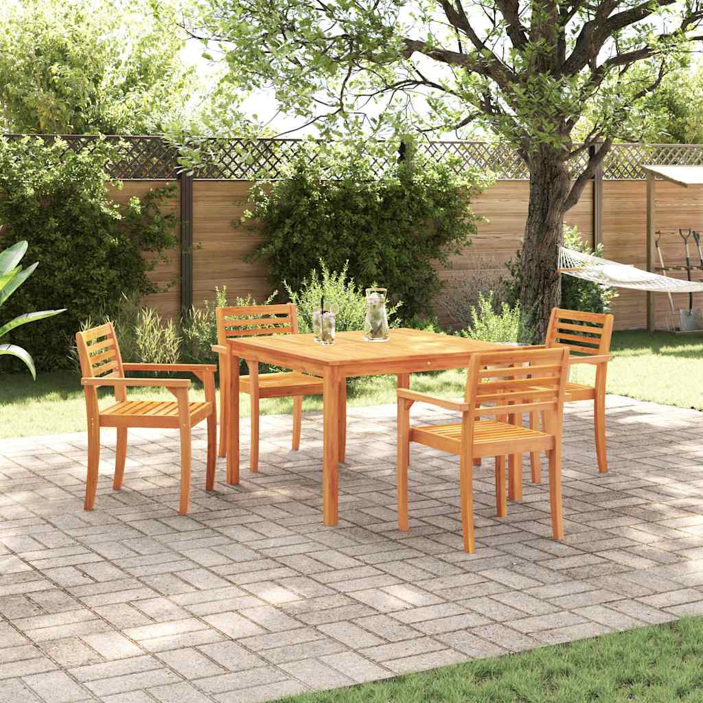 Tuin eettafelset 5 pcs Bruin Massief Acaciahout is nu te koop bij PeponiXL, paradijselijk wonen!