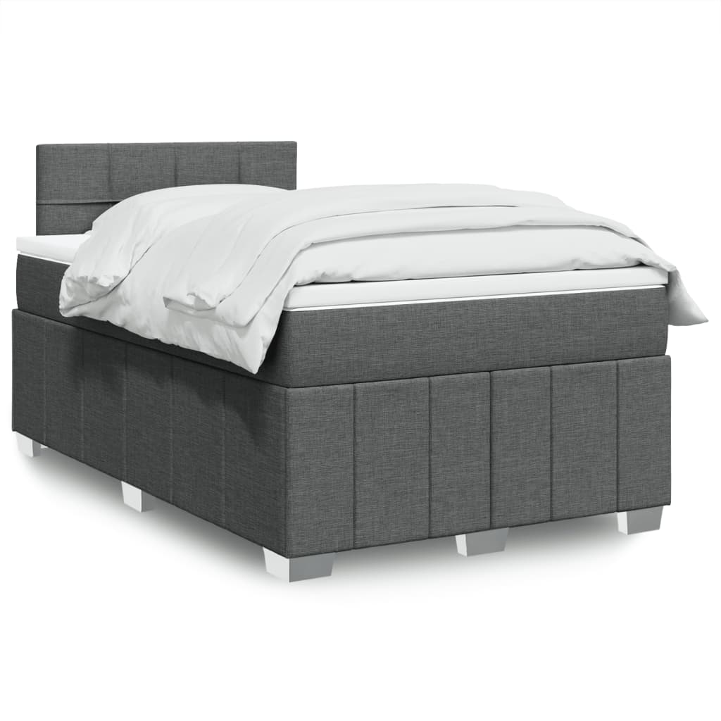 Boxspring met matras stof donkergrijs 120x190 cm is nu te koop bij PeponiXL, paradijselijk wonen!
