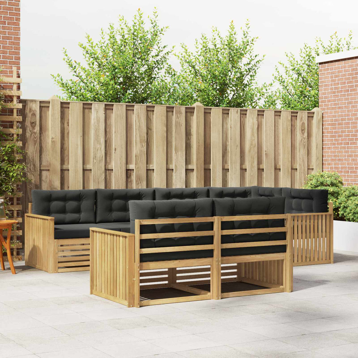 Buiten bankenset 7 pcs Wit en antracietkleurig is nu te koop bij PeponiXL, paradijselijk wonen!