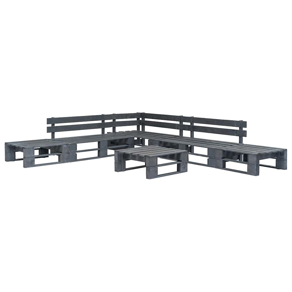 6-delige Loungeset pallet hout grijs is nu te koop bij PeponiXL, paradijselijk wonen!