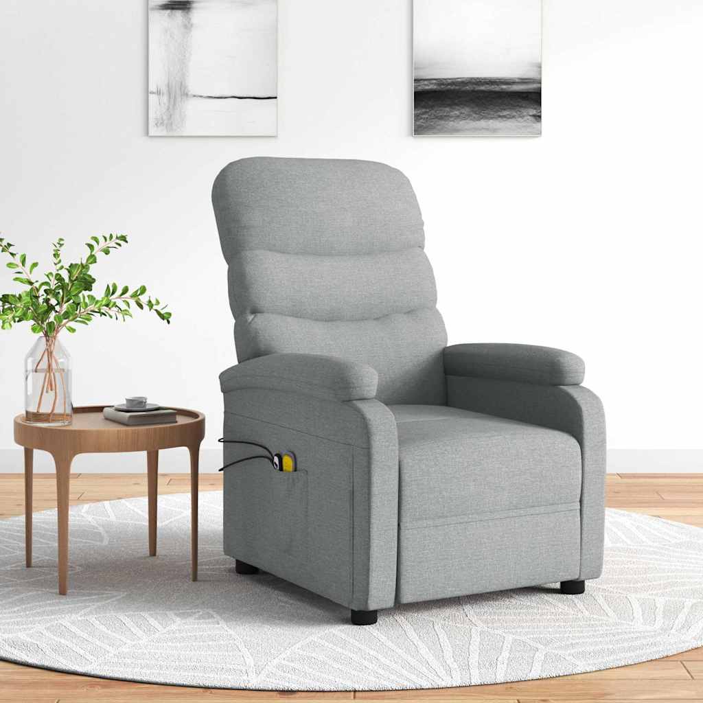 Massagestoel elektrisch stof lichtgrijs is nu te koop bij PeponiXL, paradijselijk wonen!