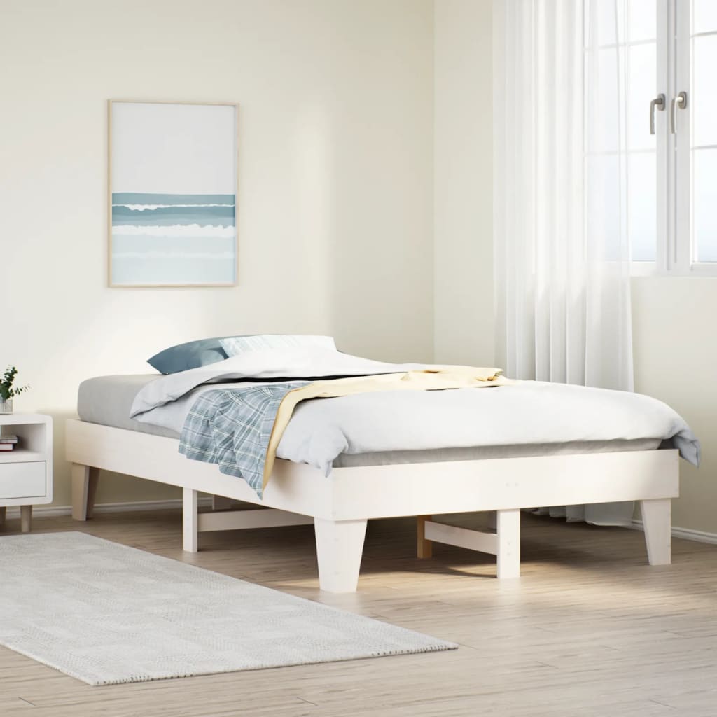 Bedframe zonder matras massief grenenhout wit 120x200 cm is nu te koop bij PeponiXL, paradijselijk wonen!