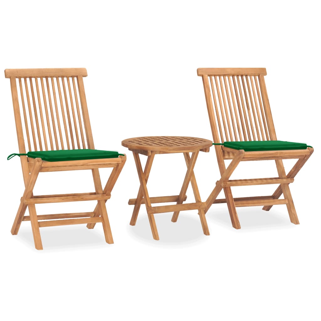 3-delige Tuinset inklapbaar met kussen massief teakhout is nu te koop bij PeponiXL, paradijselijk wonen!