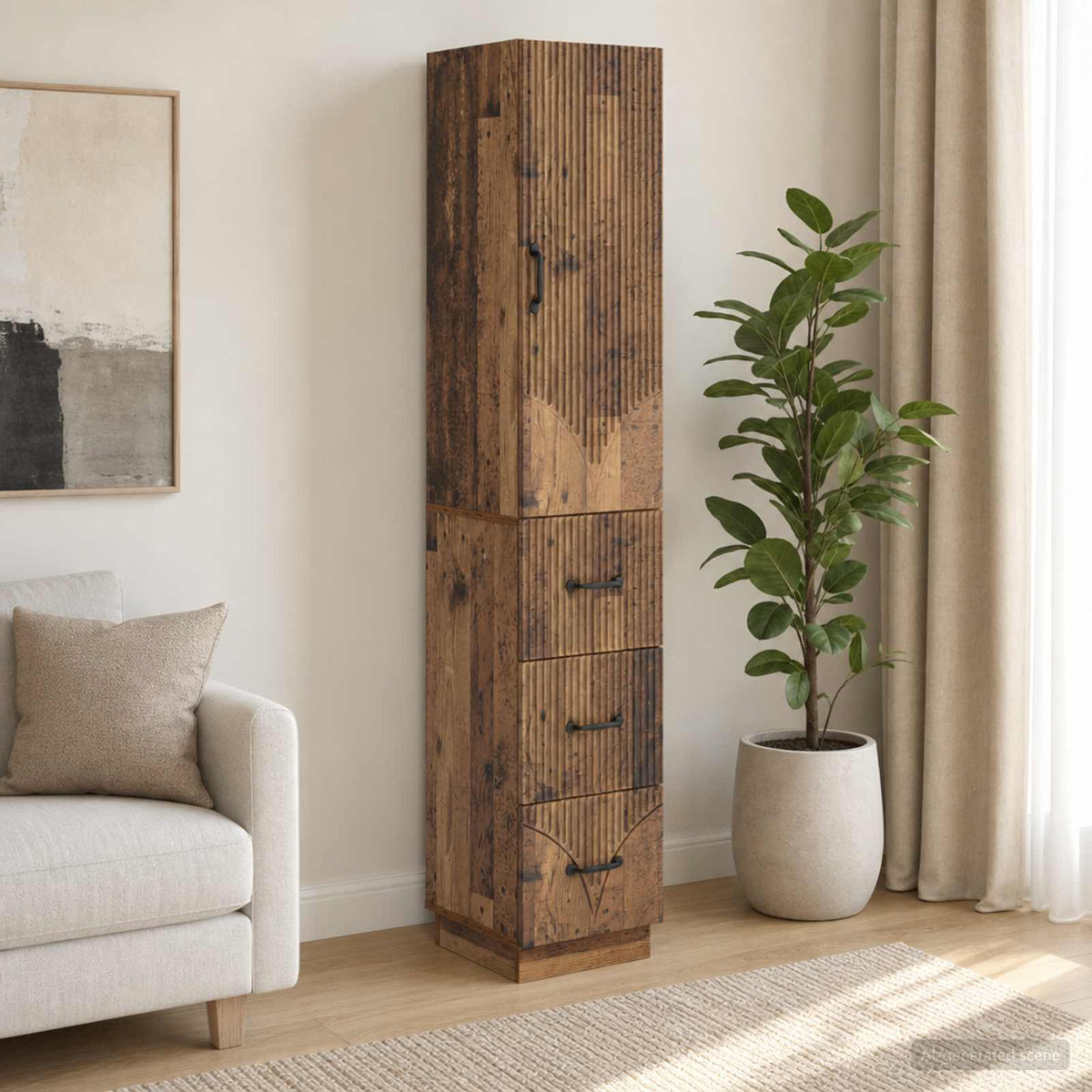 Kastenset 2 pcs Oud hout 33 x 34,5 x 87 cm Bewerkt hout is nu te koop bij PeponiXL, paradijselijk wonen!