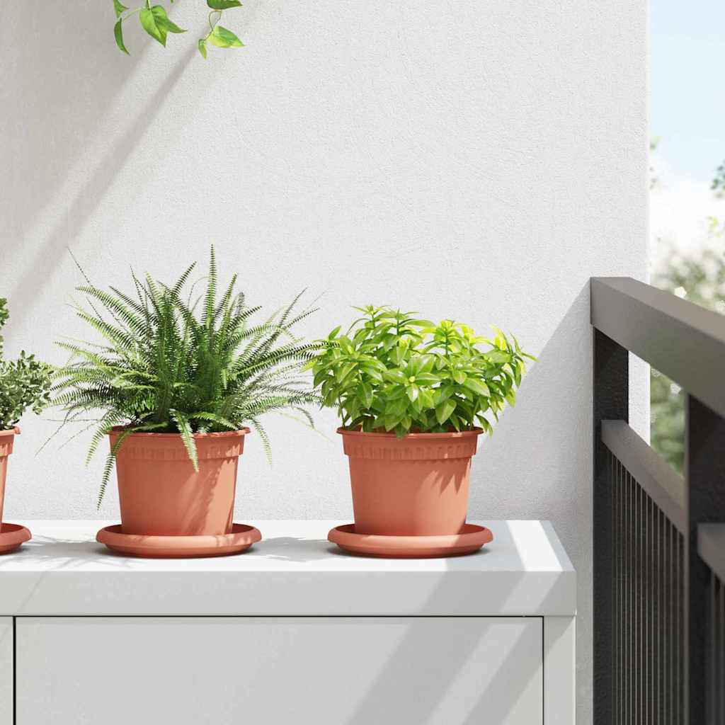 Plantenpotten 6 pcs Baksteenrood Ø 12,5 x 10 cm Kunststof is nu te koop bij PeponiXL, paradijselijk wonen!