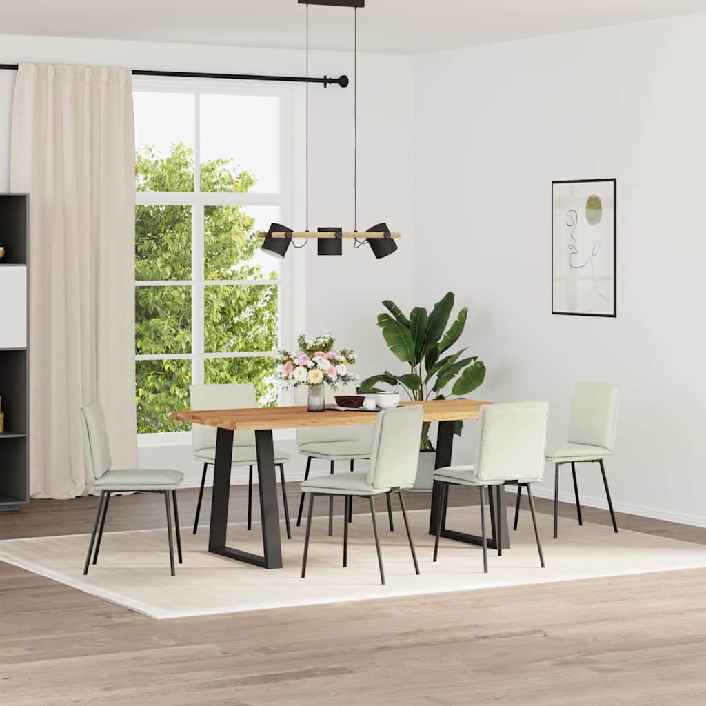 Eetkamerstoelen 6 st fluweel crèmekleurig is nu te koop bij PeponiXL, paradijselijk wonen!