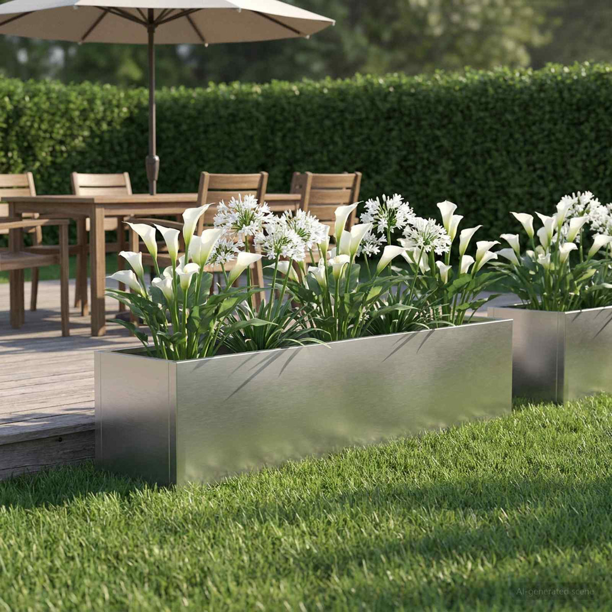 Plantenbak zilver 80 x 20 x 20 cm Roestvrij staal is nu te koop bij PeponiXL, paradijselijk wonen!