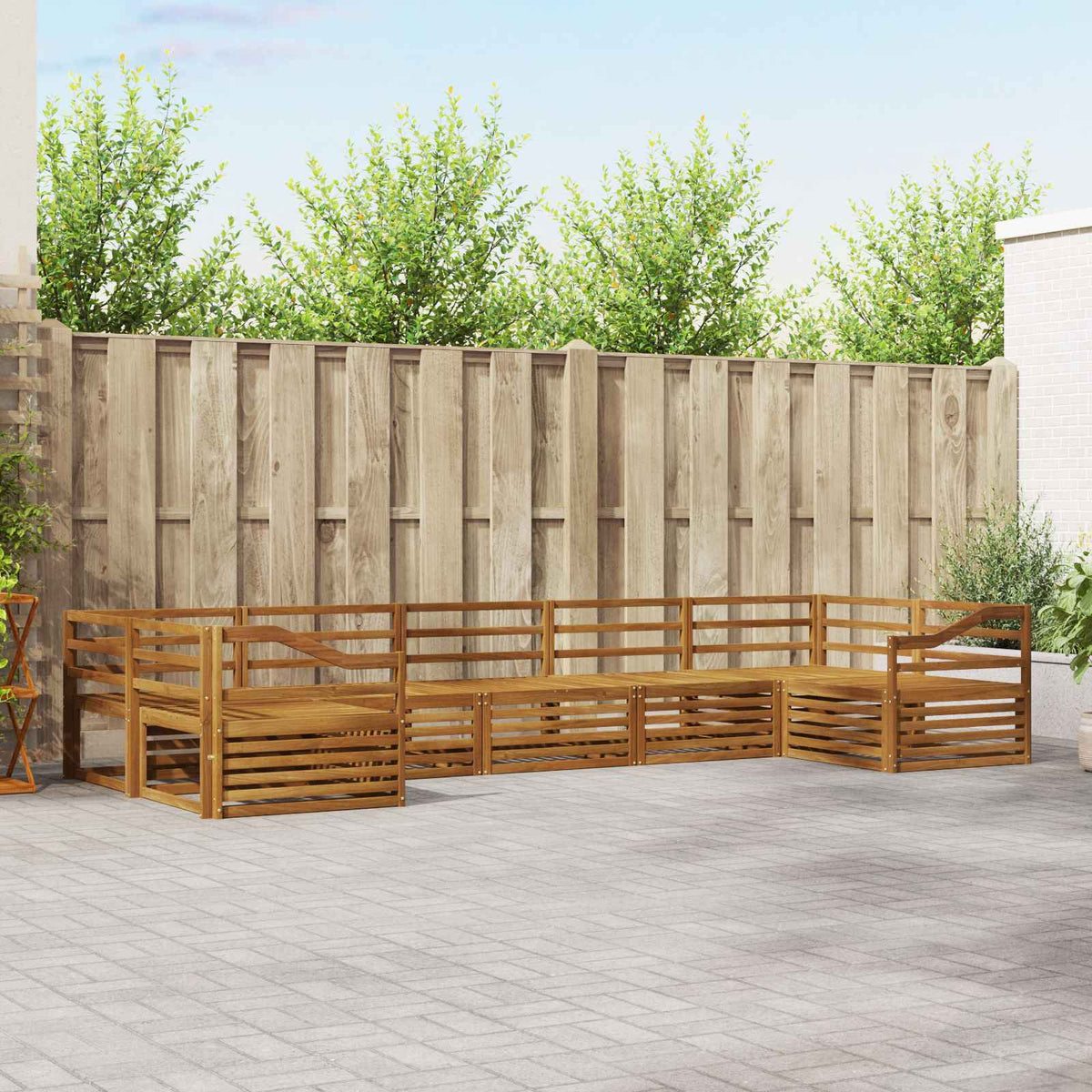 Buiten bankenset 7 pcs Naturel is nu te koop bij PeponiXL, paradijselijk wonen!