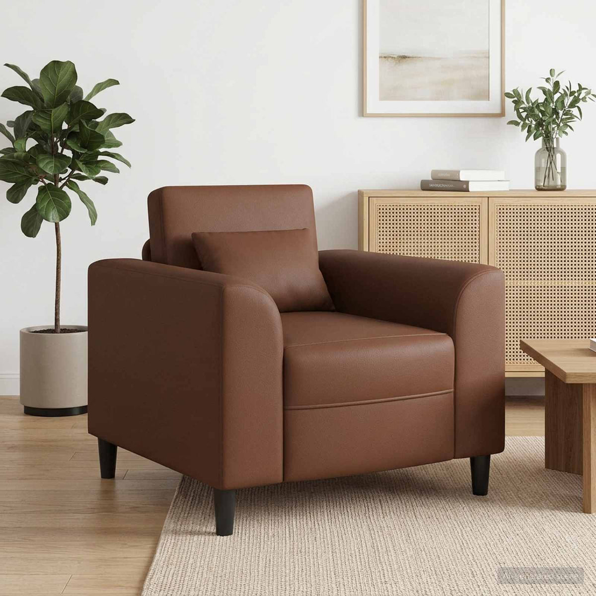 Fauteuil Bruin Kunstleer is nu te koop bij PeponiXL, paradijselijk wonen!
