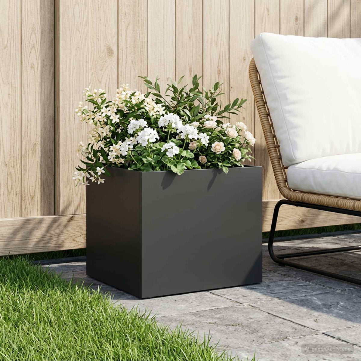 Plantenbak Zwart 40 x 30 x 30 cm Koudgewalst staal is nu te koop bij PeponiXL, paradijselijk wonen!