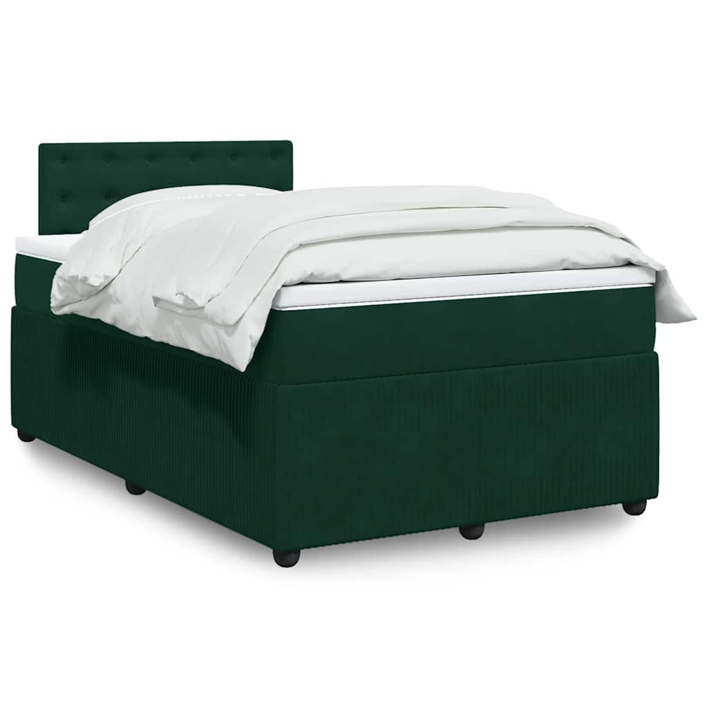 Boxspring met matras fluweel donkergroen 120x200 cm is nu te koop bij PeponiXL, paradijselijk wonen!