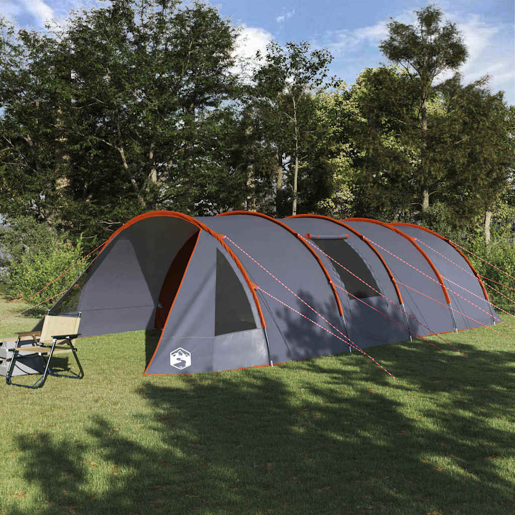 Tunnel Tent 6-Persoon Grijs en Oranje 890 x 470 x 220 cm is nu te koop bij PeponiXL, paradijselijk wonen!
