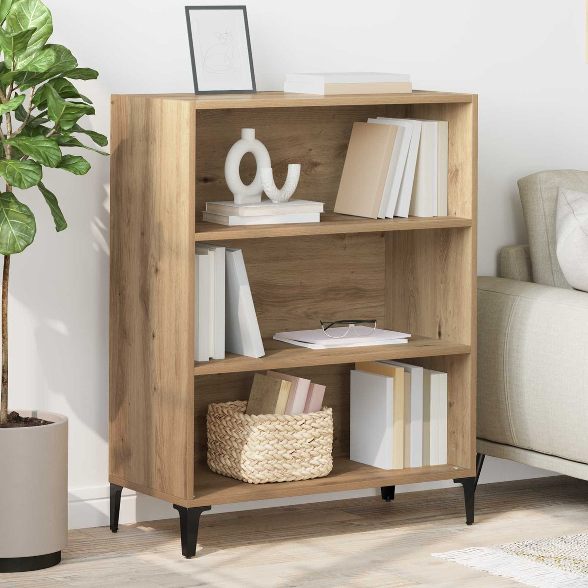 Dressoir Artisan Eiken 69,5 x 32,5 x 90 cm Bewerkt hout is nu te koop bij PeponiXL, paradijselijk wonen!