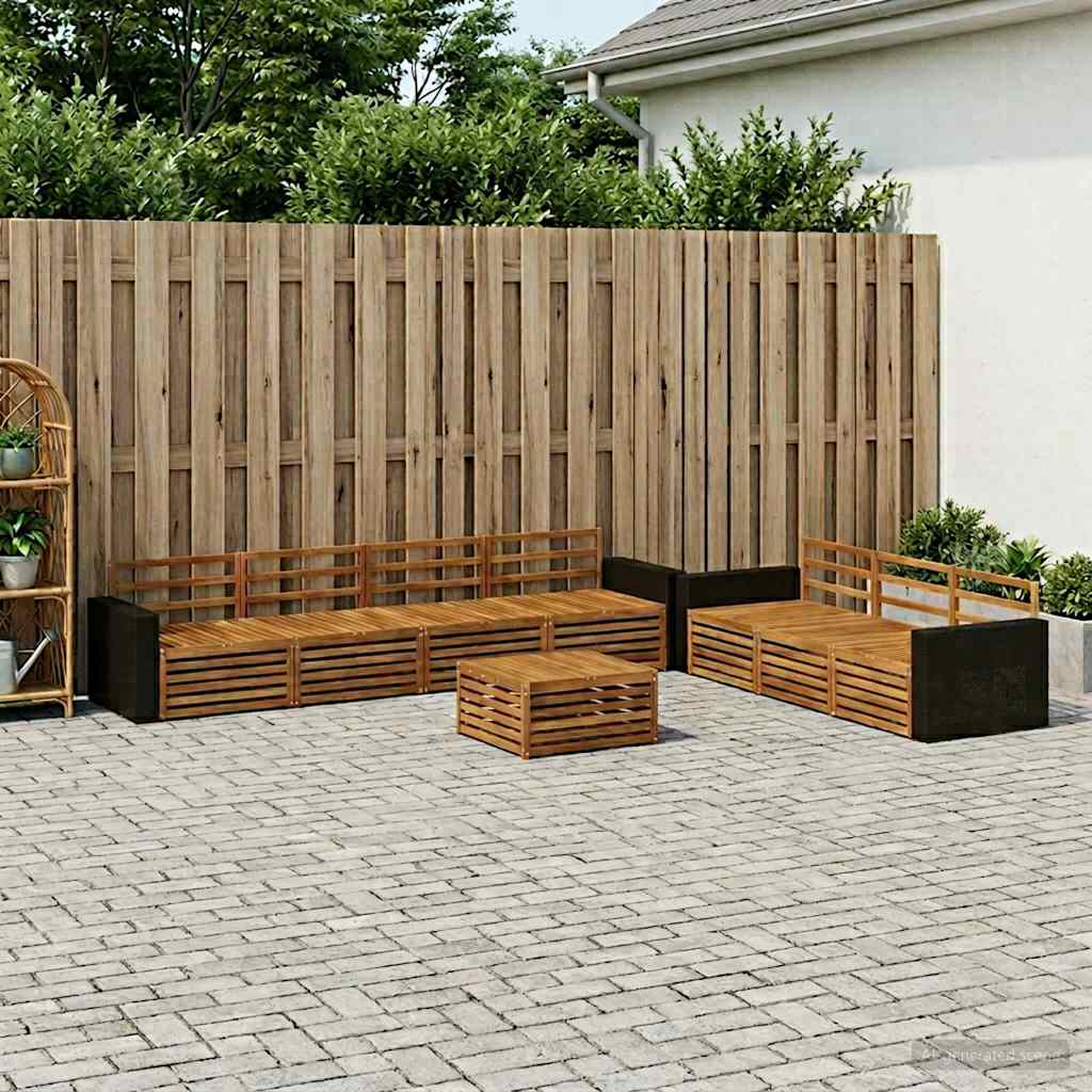 Buiten bankenset 8 pcs Naturel 79 x 79 x 37 cm is nu te koop bij PeponiXL, paradijselijk wonen!