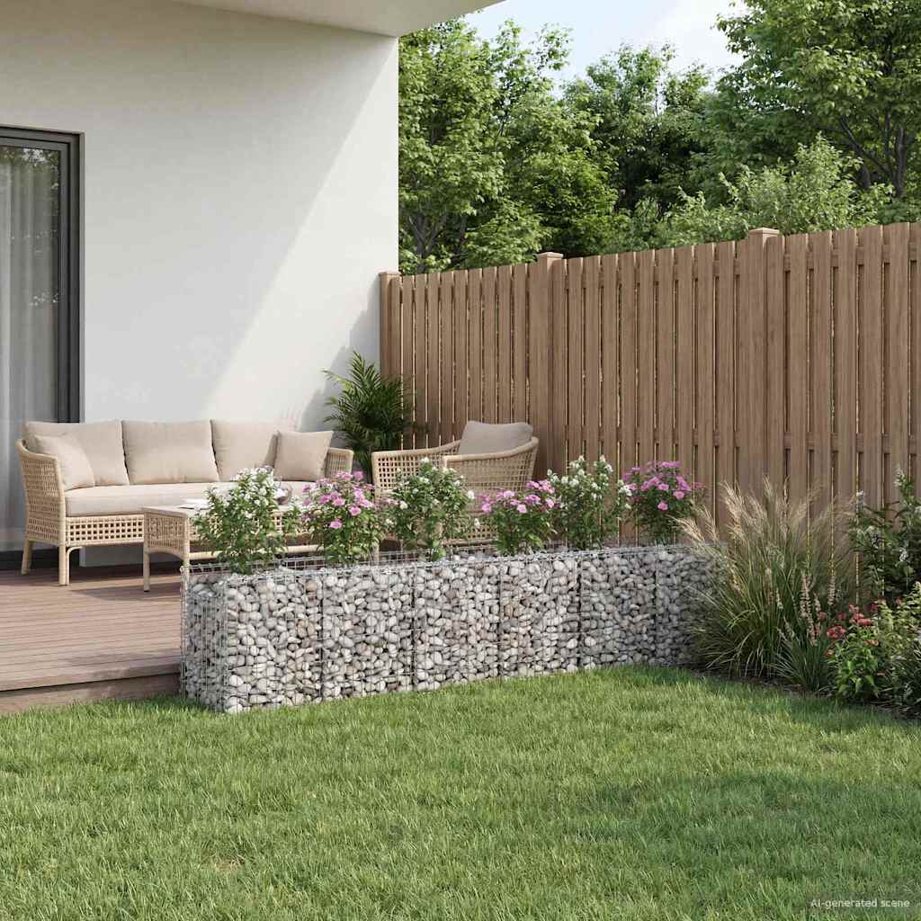 Gabion Verhoogd Bed 2 pcs Zilverkleurig is nu te koop bij PeponiXL, paradijselijk wonen!