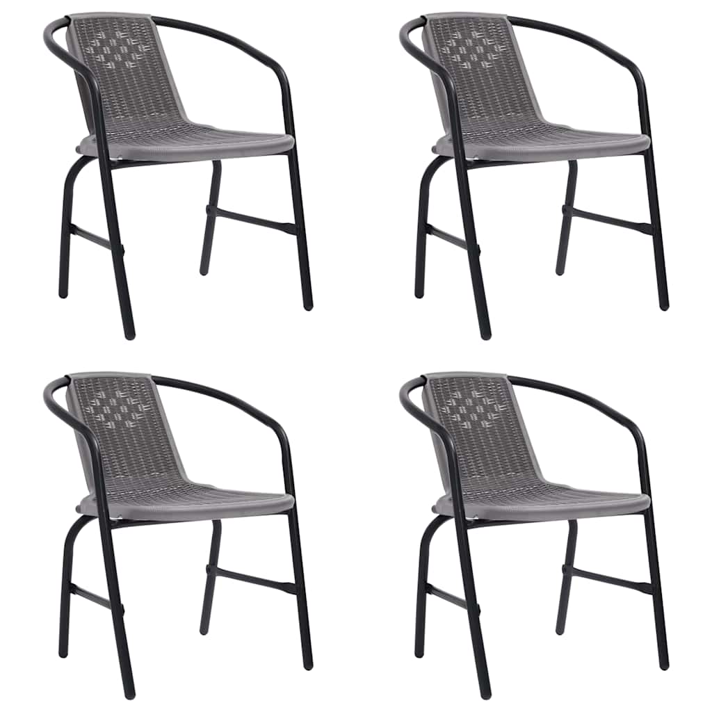 Tuinstoelen 4 st 110 kg kunststof rattan en staal is nu te koop bij PeponiXL, paradijselijk wonen!