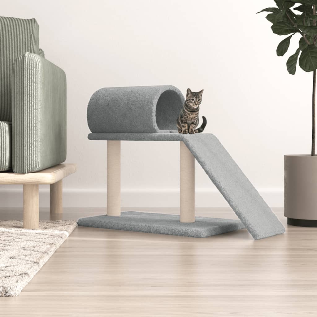 Kattenmeubel met tunnel en ladder 55,5 cm lichtgrijs is nu te koop bij PeponiXL, paradijselijk wonen!