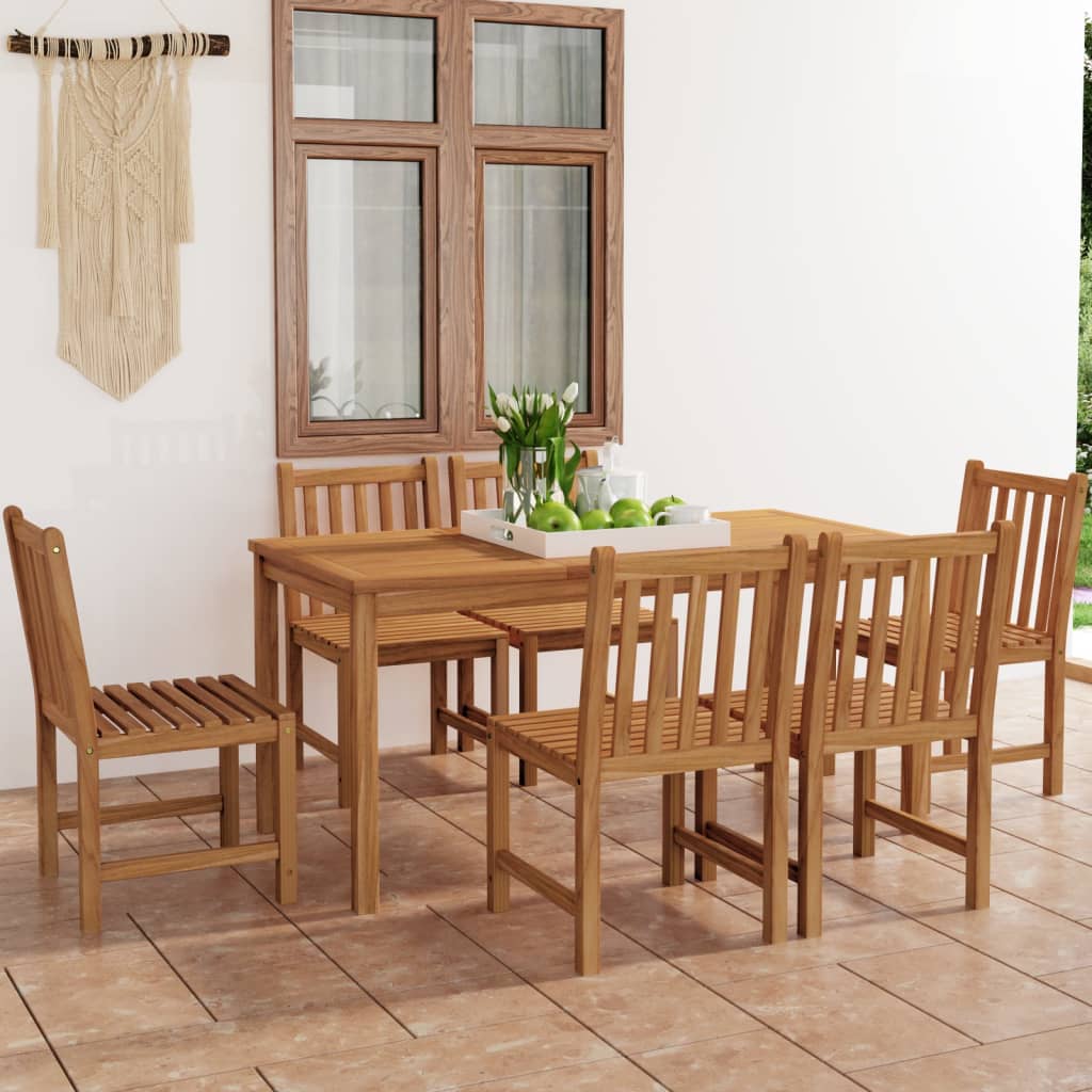 7-delige tuinset 160x80 cm massief teakhout is nu te koop bij PeponiXL, paradijselijk wonen!