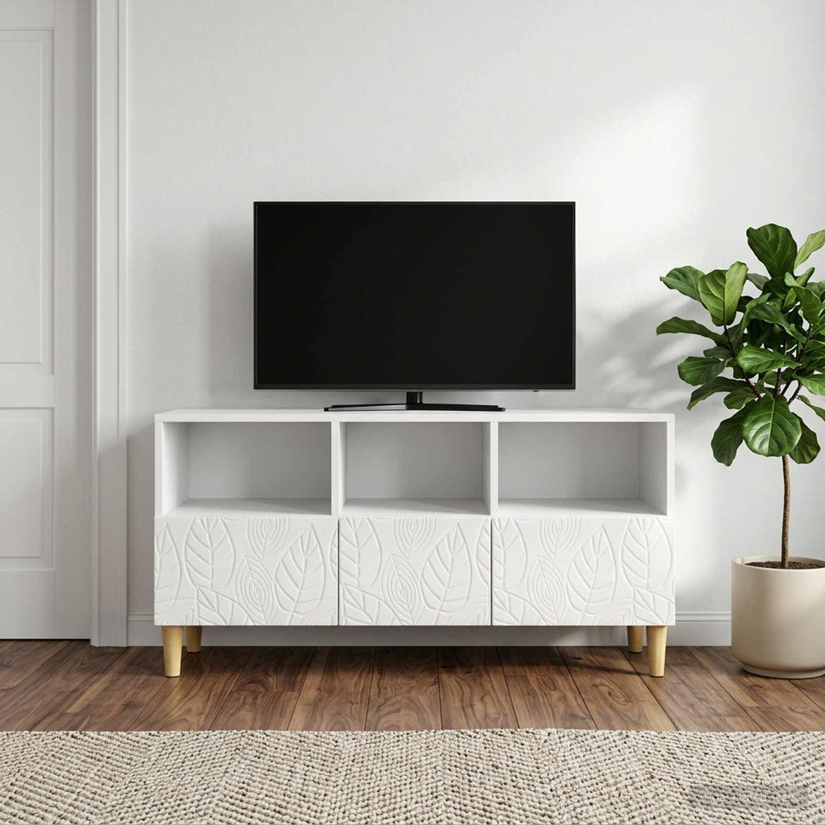 TV-kast 102 x 34,5 x 50 cm Hoogglans Wit Bewerkt hout is nu te koop bij PeponiXL, paradijselijk wonen!