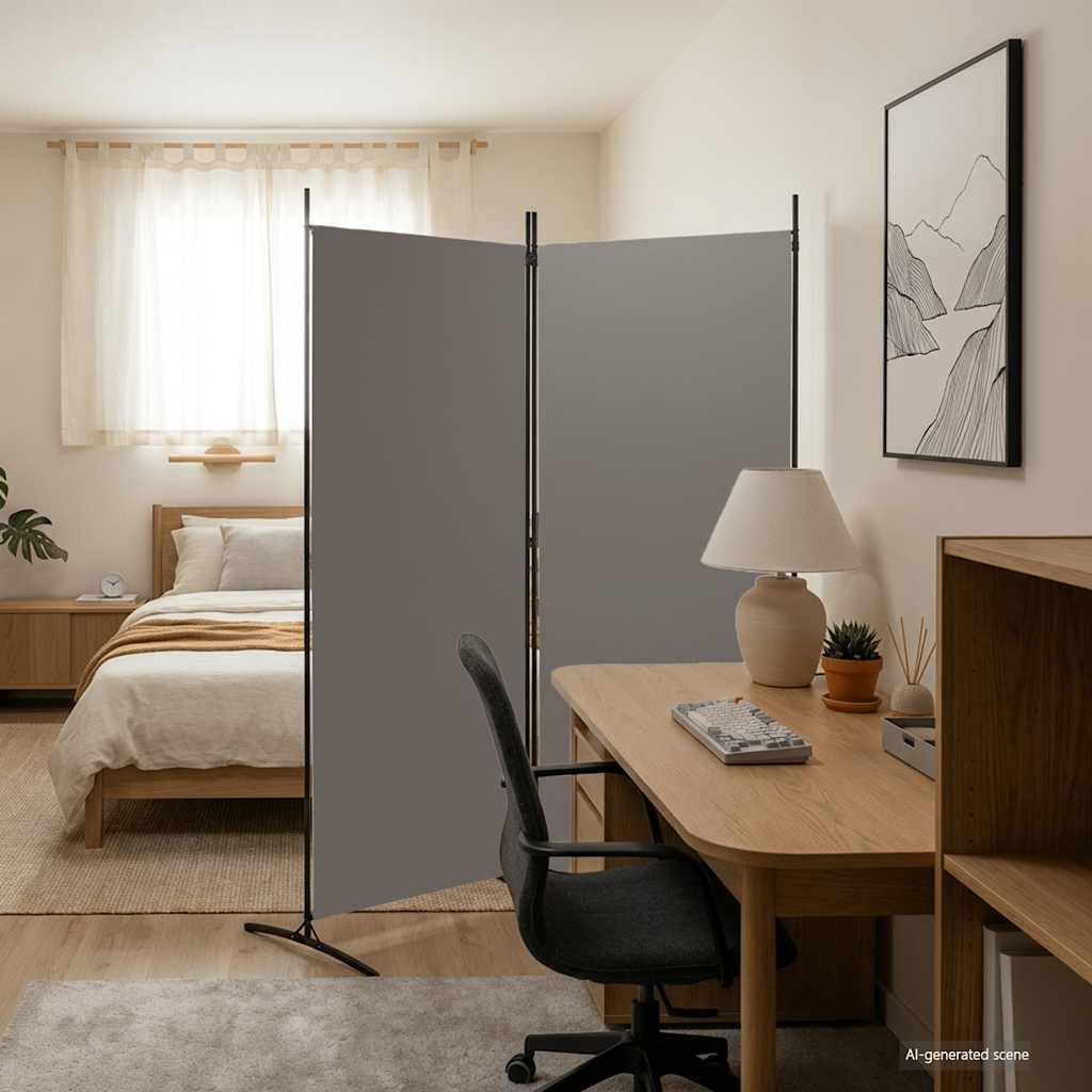 Kamerscherm met 2 panelen 175x180 cm stof antracietkleurig is nu te koop bij PeponiXL, paradijselijk wonen!