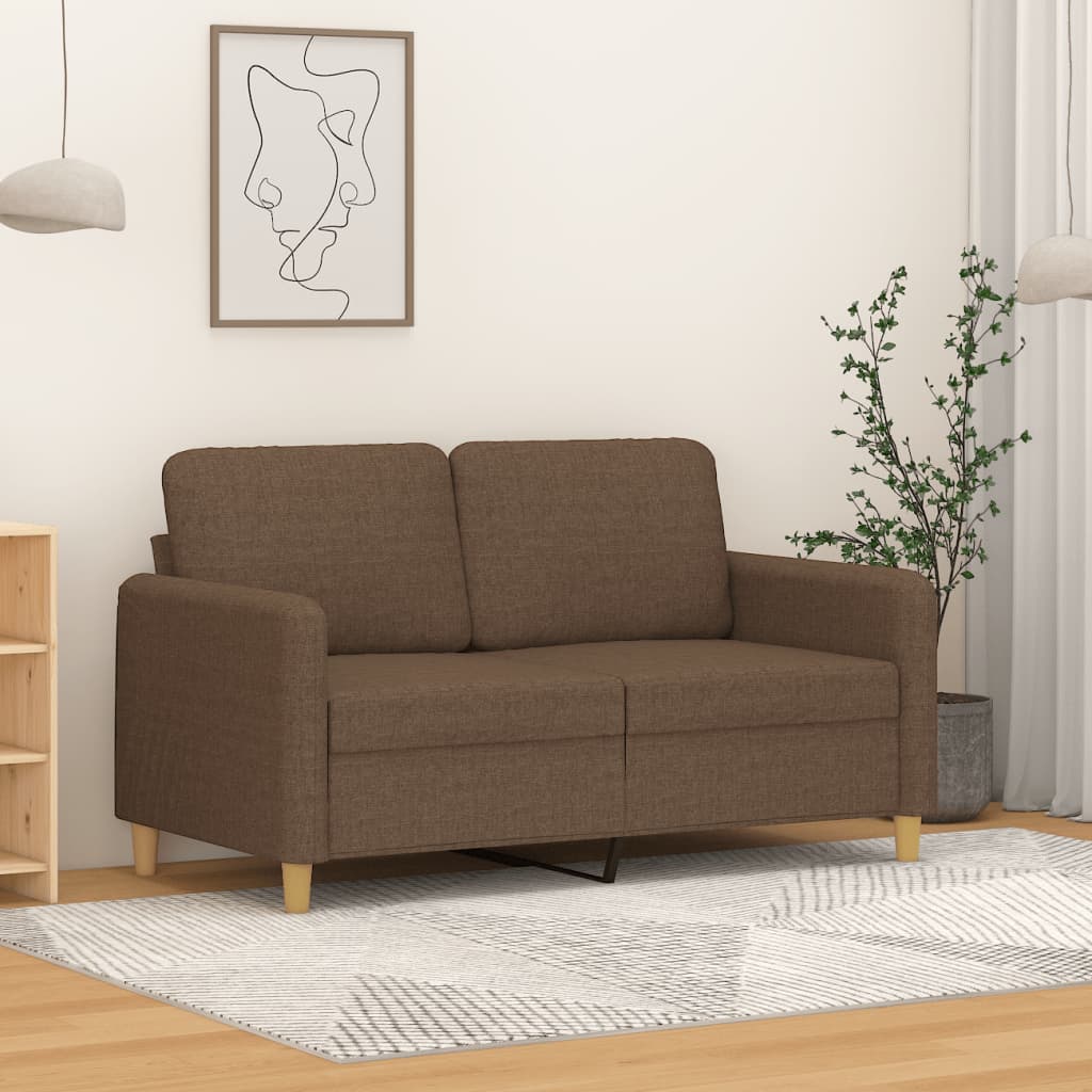 Tweezitsbank 120 cm stof bruin is nu te koop bij PeponiXL, paradijselijk wonen!