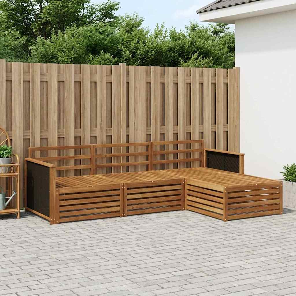 Buiten bankenset 4 pcs Naturel Massief Acaciahout is nu te koop bij PeponiXL, paradijselijk wonen!