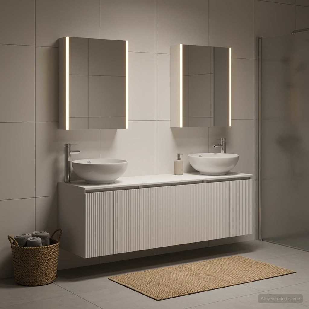 Badkamerkastenset 5 st Wit Bewerkt hout is nu te koop bij PeponiXL, paradijselijk wonen!