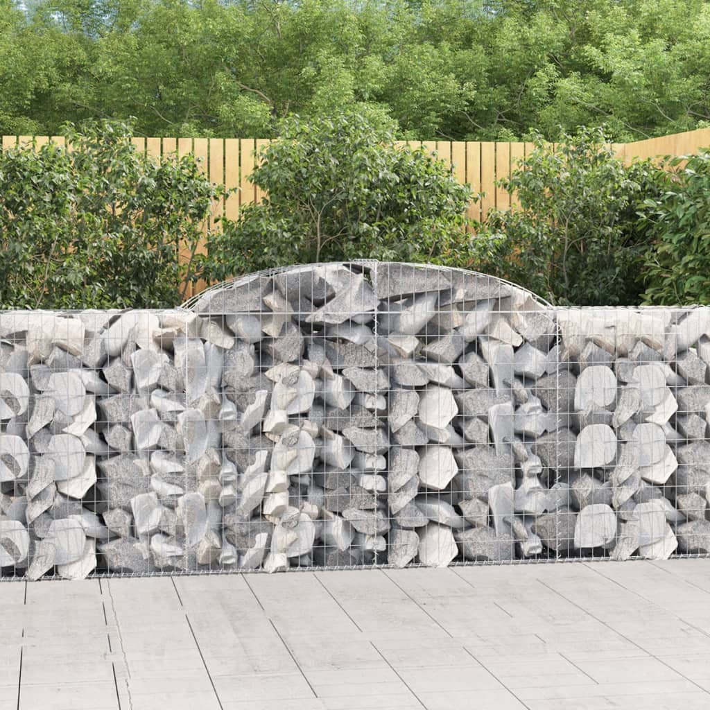 Schanskorven 4 st gewelfd 300x50x100/120 cm ijzer is nu te koop bij PeponiXL, paradijselijk wonen!