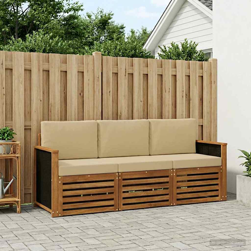 Sofa-Sets met kussen 3 pcs Massief Acaciahout is nu te koop bij PeponiXL, paradijselijk wonen!