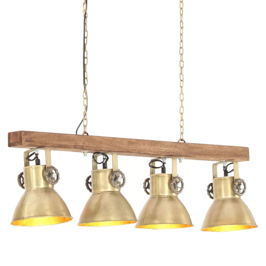 Plafondlamp industrieel E27 mangohout messingkleurig is nu te koop bij PeponiXL, paradijselijk wonen!