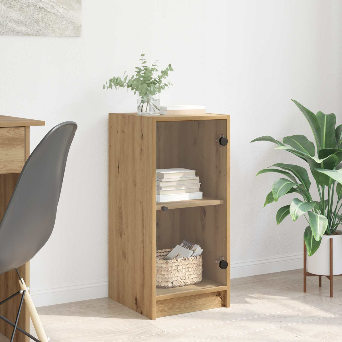 Dressoir artisanaal eikenkleurig 35 x 37 x 76 cm Bewerkt hout is nu te koop bij PeponiXL, paradijselijk wonen!