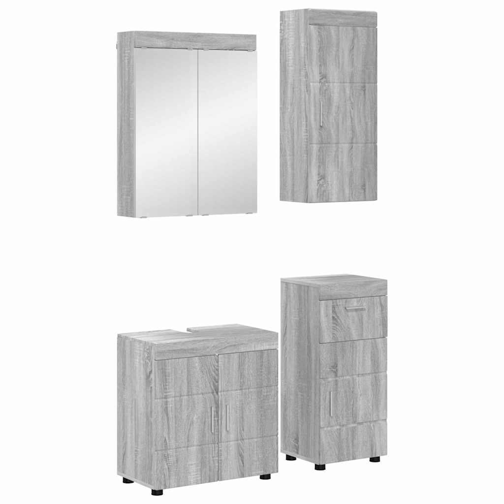 Badkamermeubelset TULUM 4 pcs Grijs Sonoma 60 x 34 x 63 cm is nu te koop bij PeponiXL, paradijselijk wonen!