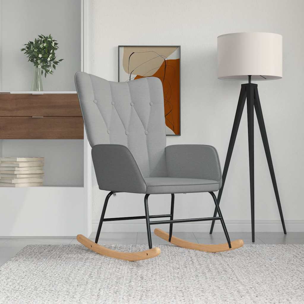 Schommelstoel stof lichtgrijs is nu te koop bij PeponiXL, paradijselijk wonen!