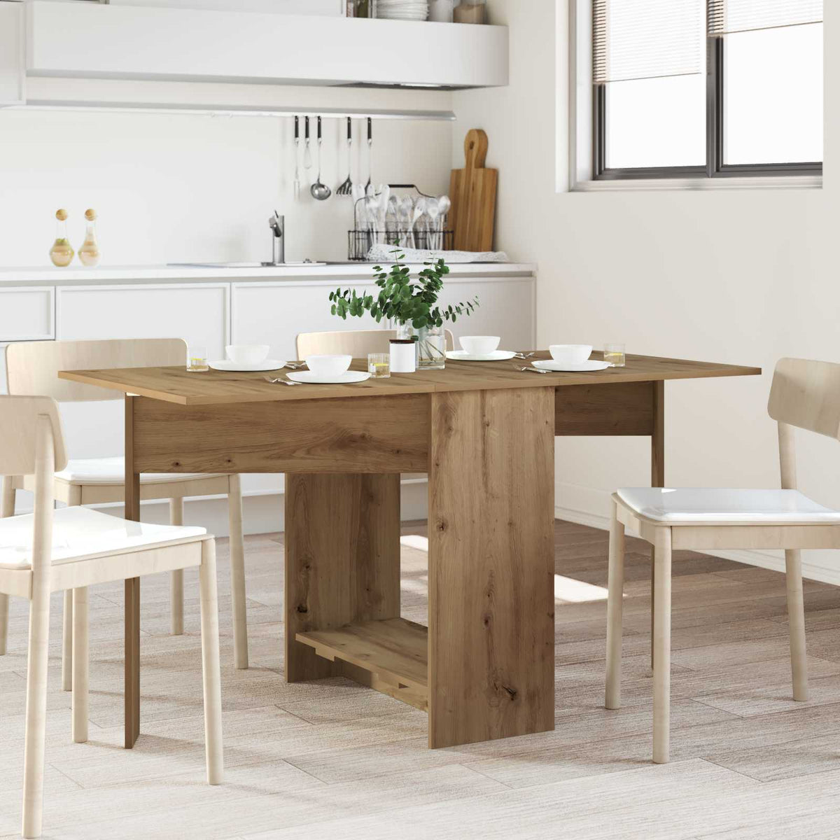 Eettafel 138 x 70 x 73,5 cm Bewerkt hout Artisanaal eiken is nu te koop bij PeponiXL, paradijselijk wonen!