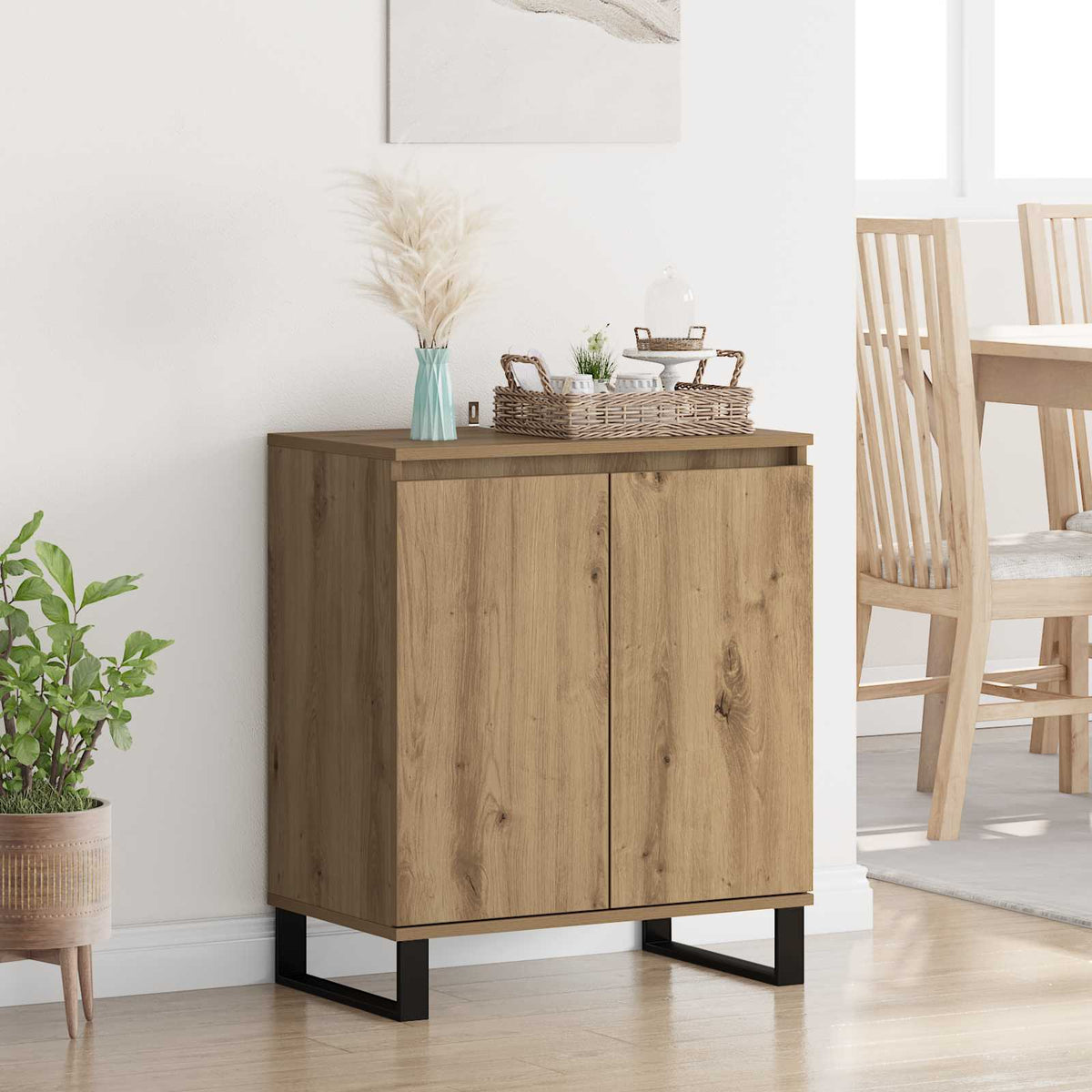 Dressoir Artisan Eiken 60 x 35 x 70 cm Bewerkt hout is nu te koop bij PeponiXL, paradijselijk wonen!
