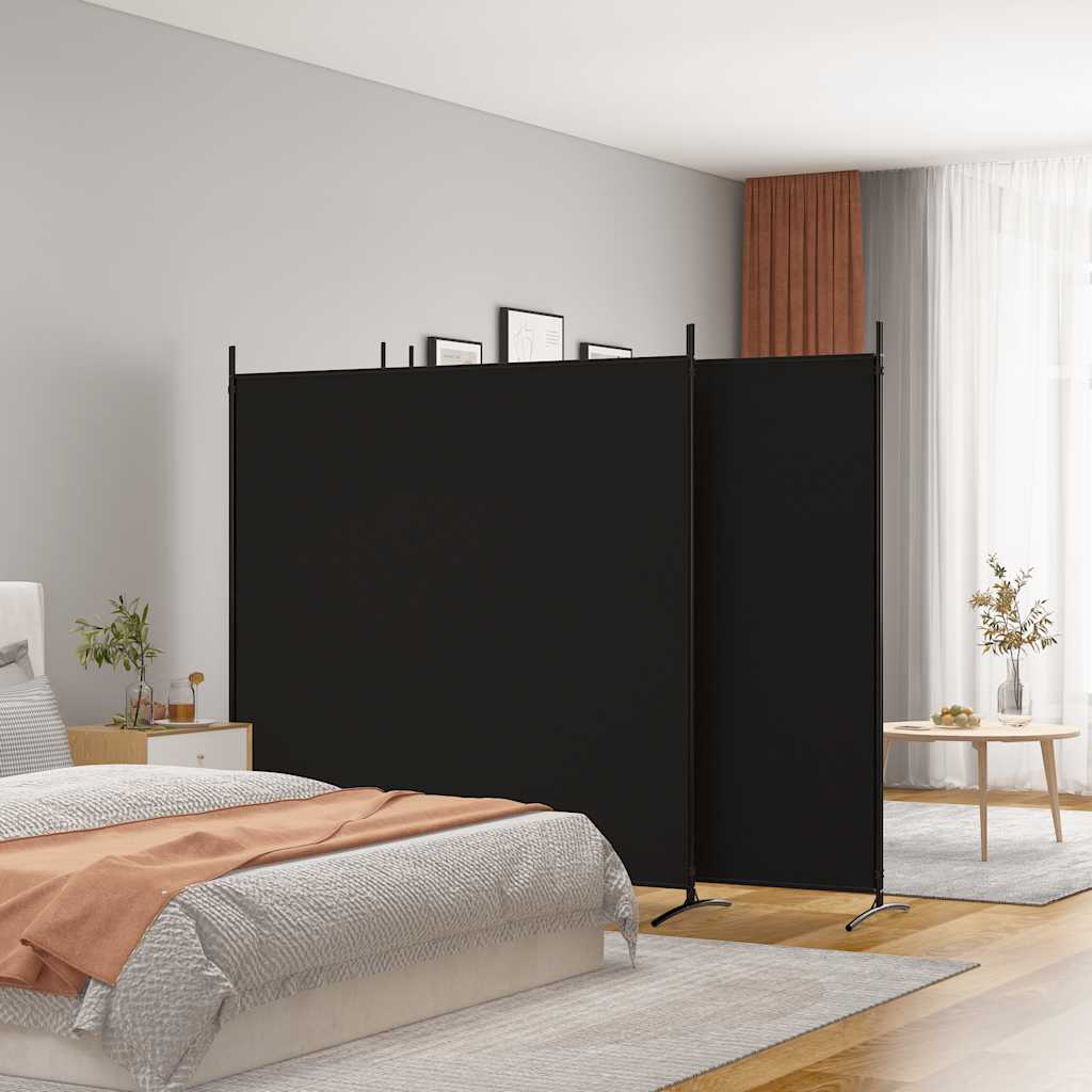 Kamerscherm met 4 panelen 698x180 cm stof zwart is nu te koop bij PeponiXL, paradijselijk wonen!