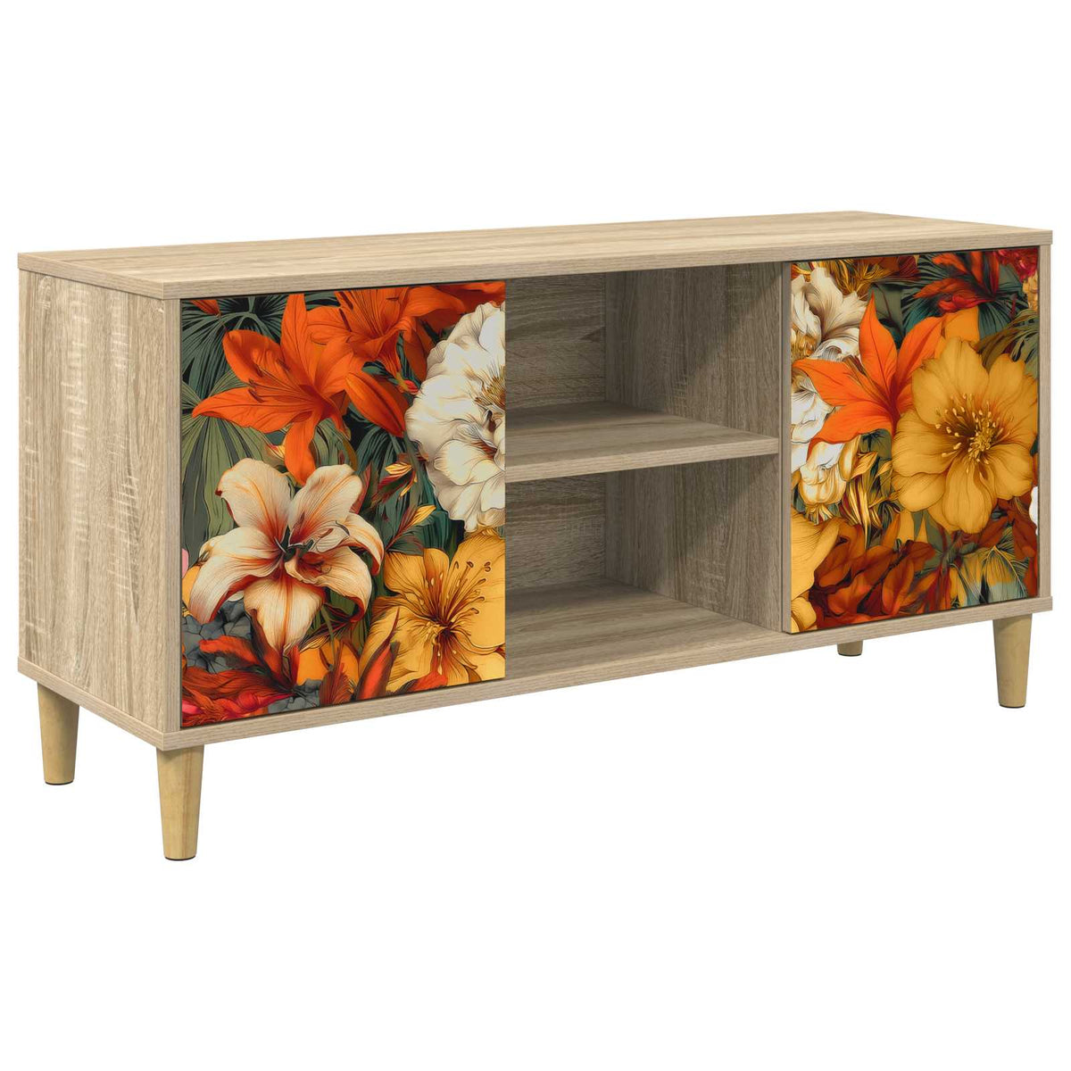 Tv-meubel GENNEP 102 x 33 x 50 cm Sonoma Bewerkt hout is nu te koop bij PeponiXL, paradijselijk wonen!