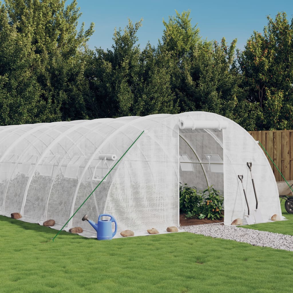 Tuinkas met stalen frame 72 m² 18x4x2 m wit is nu te koop bij PeponiXL, paradijselijk wonen!