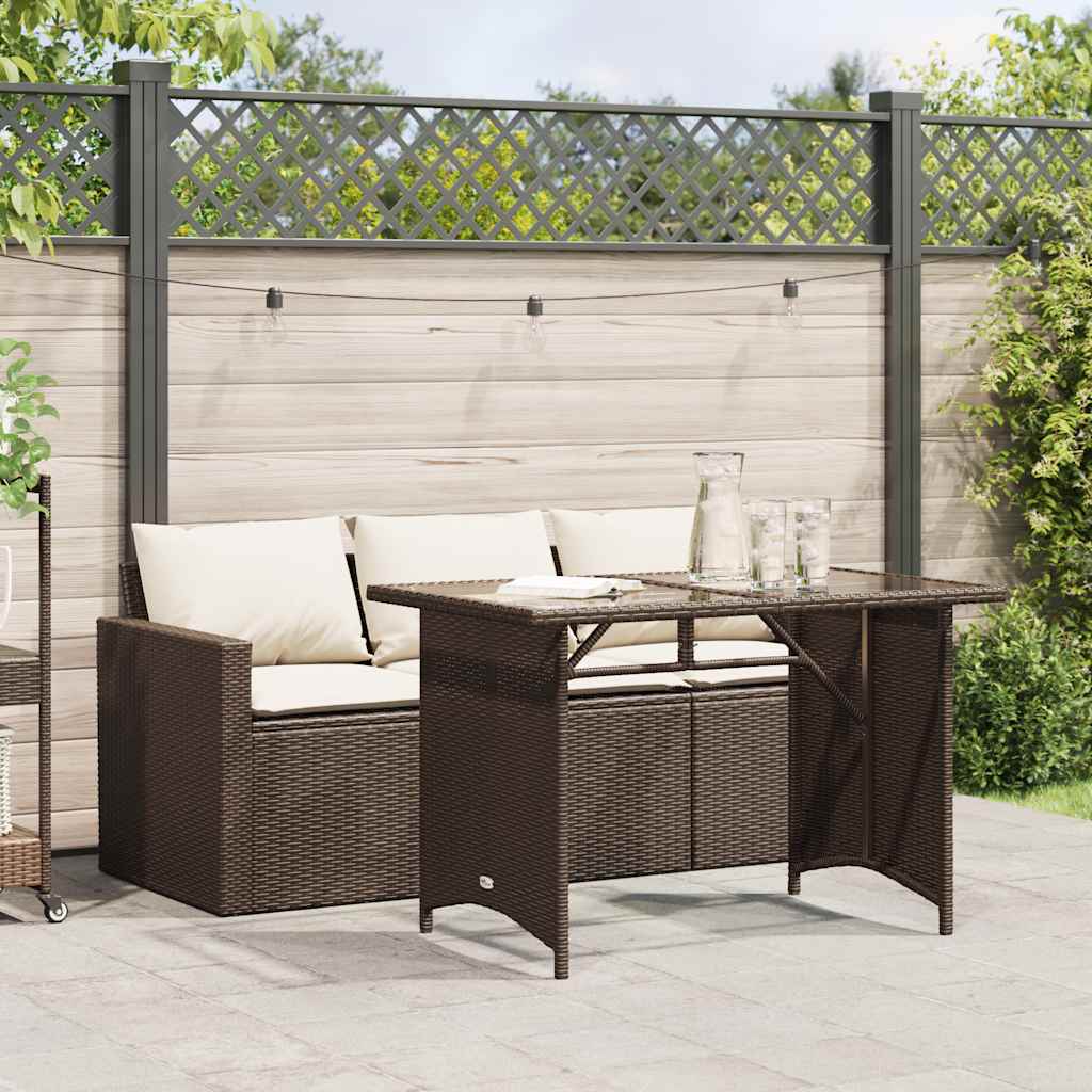 2-delige Tuinset met kussens poly rattan bruin is nu te koop bij PeponiXL, paradijselijk wonen!