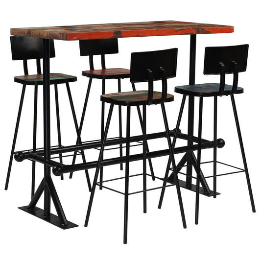 5-delige Barset massief gerecycled hout meerkleurig is nu te koop bij PeponiXL, paradijselijk wonen!
