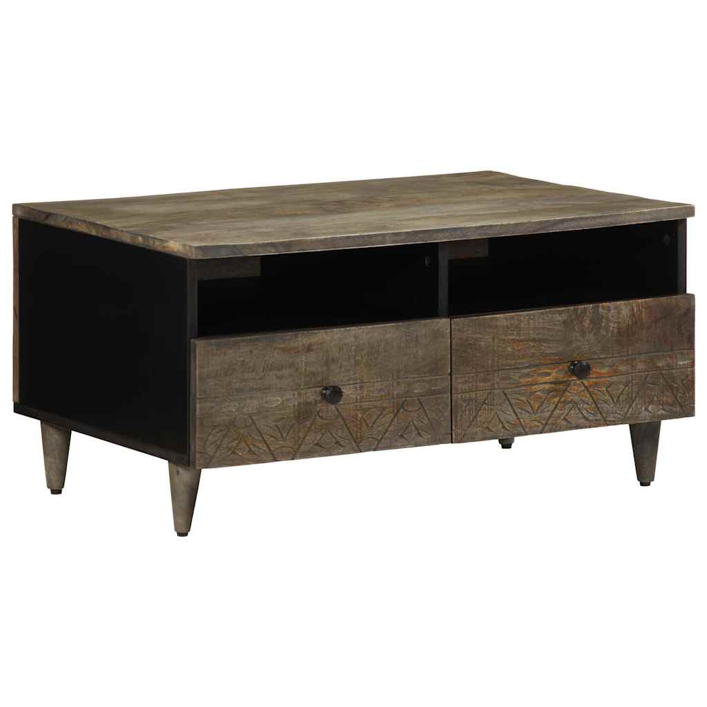 Salontafel 80x54x40 cm massief mangohout lichtgrijs is nu te koop bij PeponiXL, paradijselijk wonen!