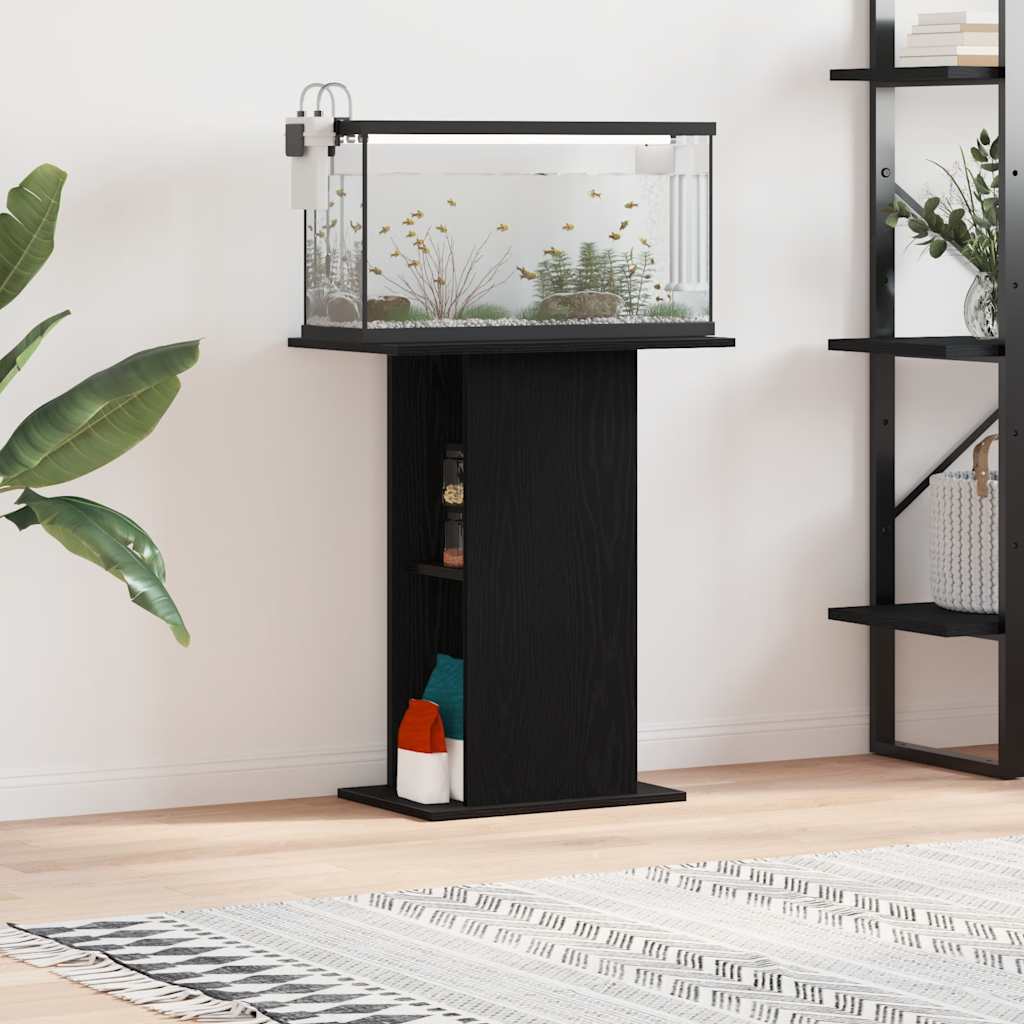 Aquariumstandaard 60,5x36x72,5 cm spaanplaat zwart eikenkleurig is nu te koop bij PeponiXL, paradijselijk wonen!