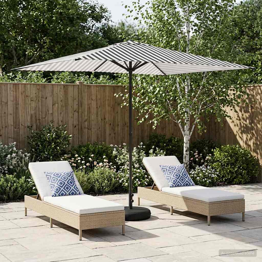 Tuinparasol met Basis 200 x 300 cm Polyester Rechthoekig is nu te koop bij PeponiXL, paradijselijk wonen!