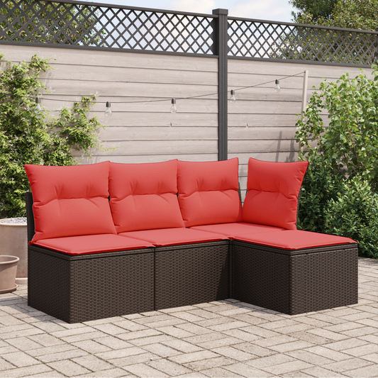 Tuinkruk met kussen 55x55x37 cm poly rattan bruin is nu te koop bij PeponiXL, paradijselijk wonen!