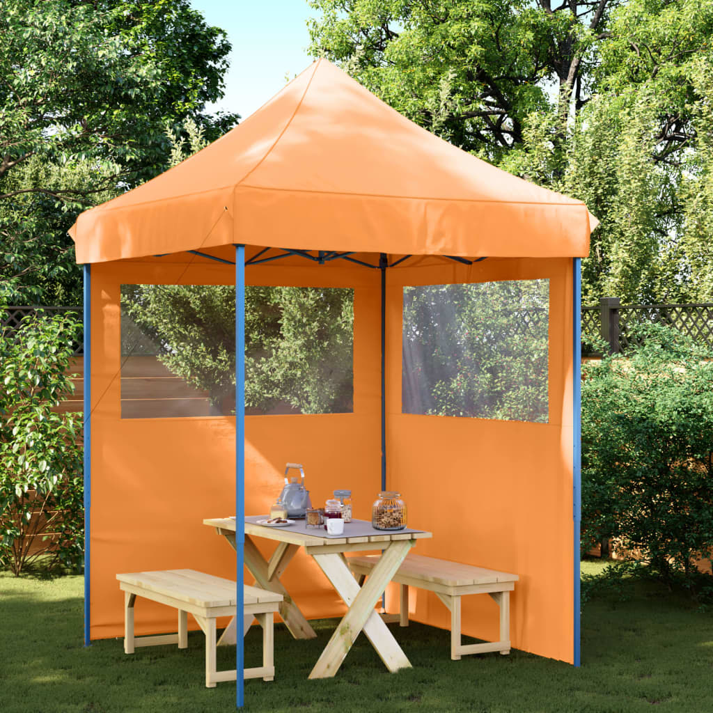 Partytent inklapbaar pop-up met 2 zijwanden oranje is nu te koop bij PeponiXL, paradijselijk wonen!