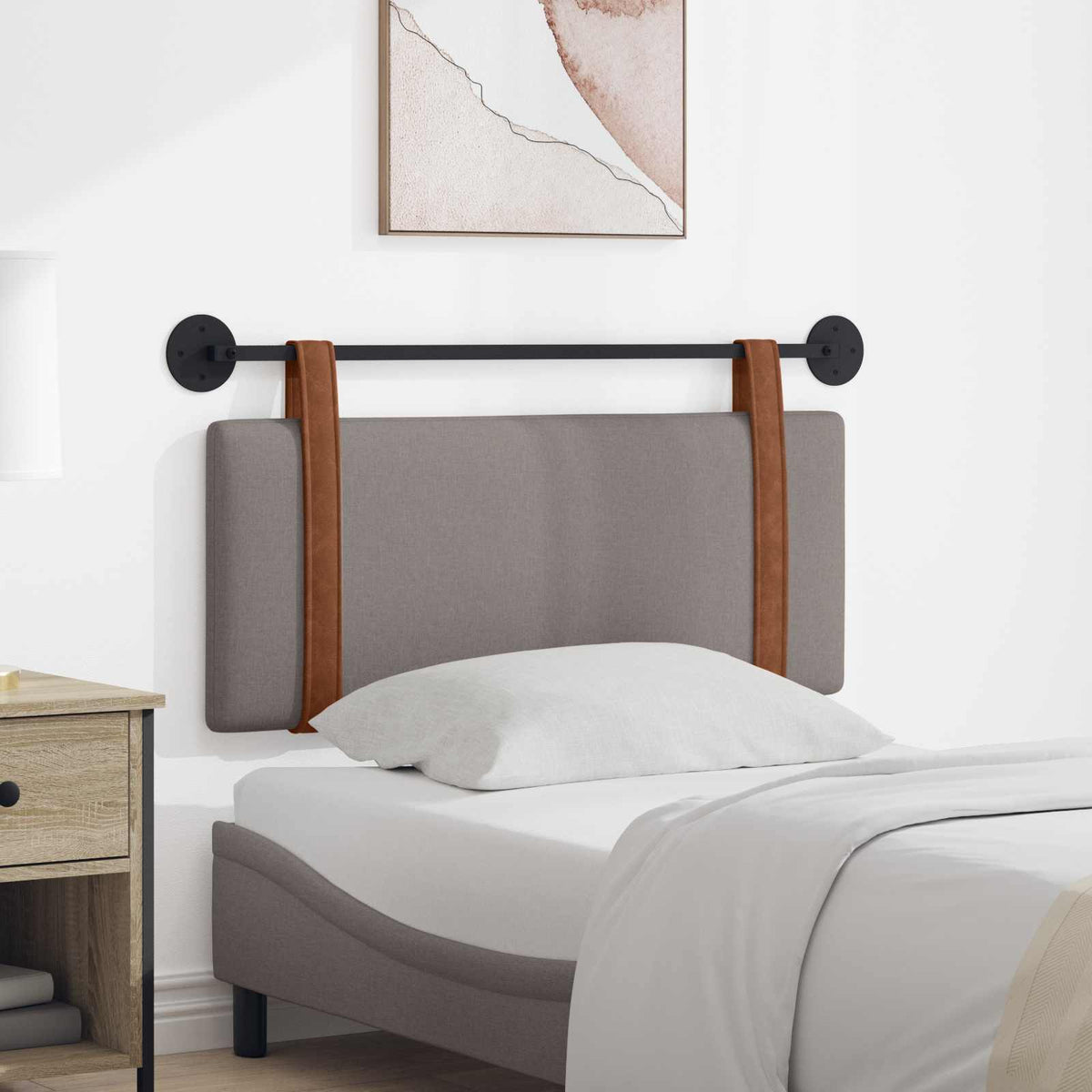 Hangend hoofdbord Taupe Antiek PU is nu te koop bij PeponiXL, paradijselijk wonen!