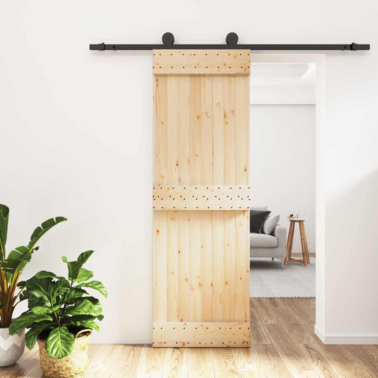Schuifdeur Naturel en Zwart 70 x 210 cm Massief Grenenhout is nu te koop bij PeponiXL, paradijselijk wonen!