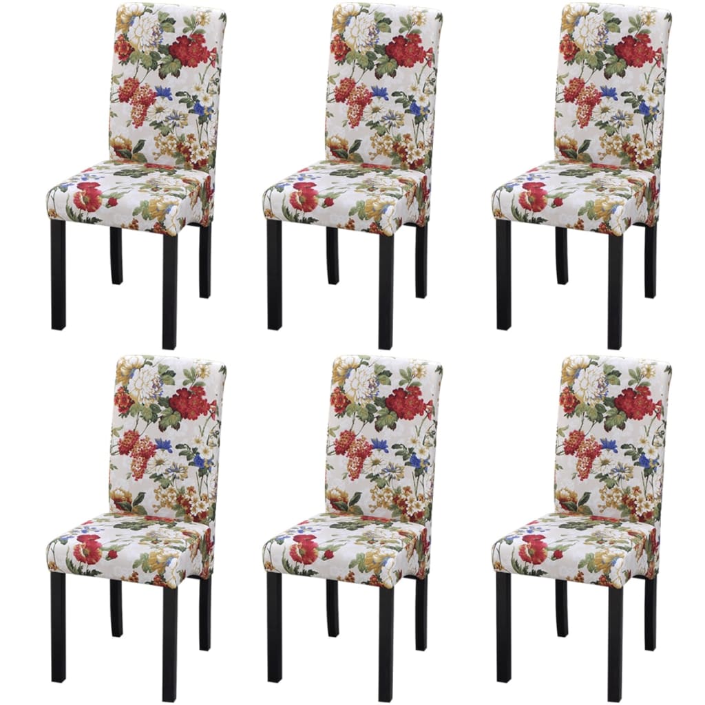 Eetkamerstoelen 6 st stof meerkleurig is nu te koop bij PeponiXL, paradijselijk wonen!