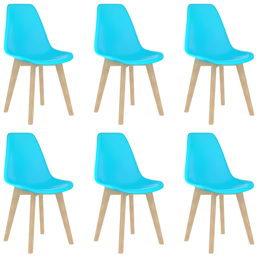 Eetkamerstoelen 6 st kunststof blauw is nu te koop bij PeponiXL, paradijselijk wonen!