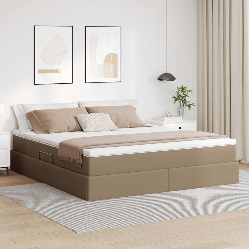 Opslag bed met matras Cappuccino 160 x 200 cm Nep Leer is nu te koop bij PeponiXL, paradijselijk wonen!